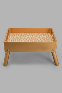 Redtag-Gold-Bed-Tray-With-Folding-Legs-Trays-Home-Dining-