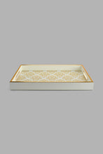 Load image into Gallery viewer, Redtag-Gold-Geometric-Rectangle-Tray-(Medium)-Trays-Home-Dining-
