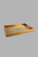 Load image into Gallery viewer, Redtag-Gold-Geometric-Rectangle-Tray-(Large)-Trays-Home-Dining-
