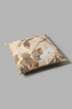 تنزيل الصورة على معرض الصور، Redtag-Beige-Leaf-Print-Jacquard-Cushion-Cushions-Home-Bedroom-
