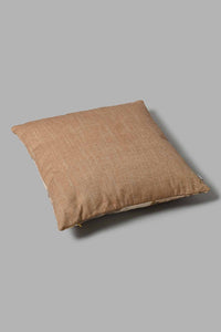 Redtag-Beige-Leaf-Print-Jacquard-Cushion-Cushions-Home-Bedroom-