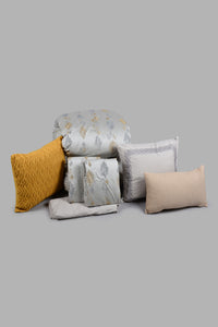 Redtag-Grey-Jacquard-7-Piece-Comforter-Set-
(King-Size)-Comforters-King-Size-Home-Bedroom-