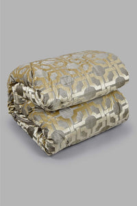 Redtag-Gold-Jacquard-7-Piece-Comforter-Set-
(King-Size)-Comforters-King-Size-Home-Bedroom-