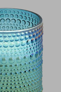 Blue Sicily Embossed Glass Jar Candle