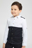 Redtag-Black-Cut-And-Sew-Shirt-And-Short-Set-Sets-Boys-2 to 8 Years