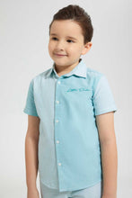 تنزيل الصورة على معرض الصور، Redtag-Navy-Stripe-Panelled-Shirt-And-Short-Set-Sets-Boys-2 to 8 Years
