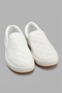 Redtag-White-Woven-Slip-On-Slip-Ons-Senior-Boys-5 to 14 Years