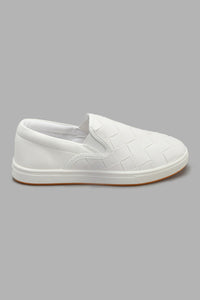 Redtag-White-Woven-Slip-On-Slip-Ons-Senior-Boys-5 to 14 Years