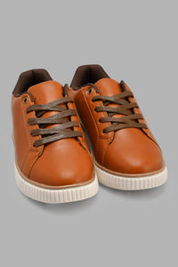 Redtag-Tan-Lace-Up-Sneaker-Sneakers-Senior-Boys-5 to 14 Years