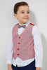 Redtag-Red-Waistcoat-And-Shirt-Set-Sets-Boys-2 to 8 Years