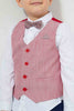 Redtag-Red-Waistcoat-And-Shirt-Set-Sets-Boys-2 to 8 Years