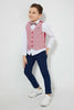 Redtag-Red-Waistcoat-And-Shirt-Set-Sets-Boys-2 to 8 Years