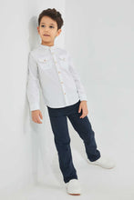 Load image into Gallery viewer, Redtag-White-Double-Pocket-Mandarin-Collar-Shirt-Casual-Shirts-Boys-2 to 8 Years
