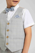 تنزيل الصورة على معرض الصور، Redtag-Beige-Check-Waistcoat-And-Shirt-Set-Sets-Boys-2 to 8 Years
