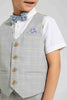 Redtag-Beige-Check-Waistcoat-And-Shirt-Set-Sets-Boys-2 to 8 Years