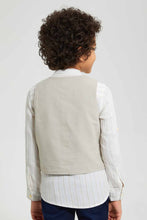 Load image into Gallery viewer, Redtag-Stone-Waistcoat-And-Stripe-Shirt-Set-Sets-Boys-2 to 8 Years
