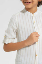 Load image into Gallery viewer, Redtag-Stone-Waistcoat-And-Stripe-Shirt-Set-Sets-Boys-2 to 8 Years
