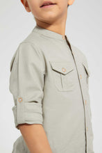 Load image into Gallery viewer, Redtag-Stone-Double-Pocket-Mandarin-Collar-Shirt-Casual-Shirts-Boys-2 to 8 Years
