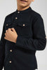 Redtag-Black-Double-Pocket-Mandarin-Collar-Shirt-Casual-Shirts-Boys-2 to 8 Years