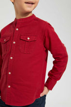 Load image into Gallery viewer, Redtag-Red-Double-Pocket-Mandarin-Collar-Shirt-Casual-Shirts-Boys-2 to 8 Years
