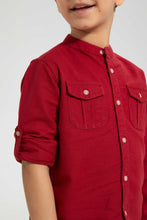 Load image into Gallery viewer, Redtag-Red-Double-Pocket-Mandarin-Collar-Shirt-Casual-Shirts-Boys-2 to 8 Years
