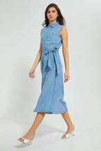 تنزيل الصورة على معرض الصور، Redtag-Sleeveless-Denim-Midi-Dress-Dresses-Women&#39;s-
