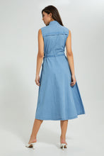 تنزيل الصورة على معرض الصور، Redtag-Sleeveless-Denim-Midi-Dress-Dresses-Women&#39;s-
