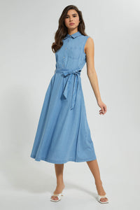 Redtag-Sleeveless-Denim-Midi-Dress-Dresses-Women's-