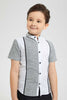 Redtag-White-Panelled-Mandarin-Short-Sleeve-Shirt-Casual-Shirts-Boys-2 to 8 Years