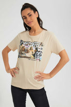 تنزيل الصورة على معرض الصور، Redtag-Brown-Friends-Print-T-Shirt-Active-Tees-Women&#39;s-
