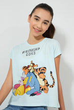 تنزيل الصورة على معرض الصور، Redtag-Blue-Winnie-The-Pooh-Extended-Sleeve-T-Shirt-Graphic-Prints-Senior-Girls-9 to 14 Years
