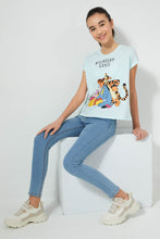 تنزيل الصورة على معرض الصور، Redtag-Blue-Winnie-The-Pooh-Extended-Sleeve-T-Shirt-Graphic-Prints-Senior-Girls-9 to 14 Years
