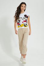 Load image into Gallery viewer, Redtag-White-Mickey-&amp;-Minnie-Mouse-Extended-Sleeve-T-Shirt-Graphic-Prints-Senior-Girls-9 to 14 Years
