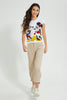 Redtag-White-Mickey-&-Minnie-Mouse-Extended-Sleeve-T-Shirt-Graphic-Prints-Senior-Girls-9 to 14 Years