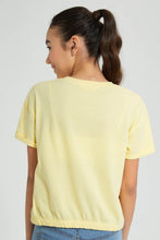Load image into Gallery viewer, Redtag-Yellow-Lion-King-Boxy-Crop-Top-Graphic-Prints-Senior-Girls-9 to 14 Years
