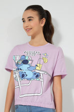تنزيل الصورة على معرض الصور، Redtag-Purple-Stitch-Boxy-Crop-Top-Graphic-Prints-Senior-Girls-9 to 14 Years
