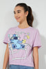 Redtag-Purple-Stitch-Boxy-Crop-Top-Graphic-Prints-Senior-Girls-9 to 14 Years