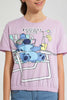 Redtag-Purple-Stitch-Boxy-Crop-Top-Graphic-Prints-Senior-Girls-9 to 14 Years