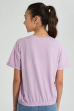 تنزيل الصورة على معرض الصور، Redtag-Purple-Stitch-Boxy-Crop-Top-Graphic-Prints-Senior-Girls-9 to 14 Years
