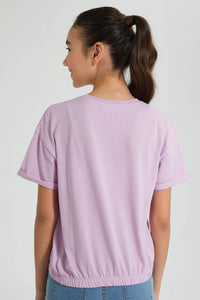 Redtag-Purple-Stitch-Boxy-Crop-Top-Graphic-Prints-Senior-Girls-9 to 14 Years