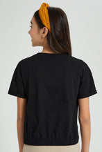 تنزيل الصورة على معرض الصور، Redtag-Black-Garfield-Boxy-Crop-Top-Graphic-Prints-Senior-Girls-9 to 14 Years
