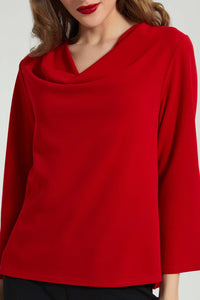 Redtag-Red-Cowl-Neck-Top-Blouses-Women's-