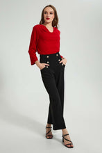 Load image into Gallery viewer, Redtag-Red-Cowl-Neck-Top-Blouses-Women&#39;s-
