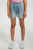 Redtag-Blue-Aop-Short-Casual-Shorts-Girls-2 to 8 Years