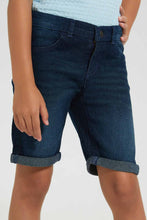 تنزيل الصورة على معرض الصور، Redtag-Dark-Wash-Roll-Up-Hem-Shirt-Casual-Shorts-Girls-2 to 8 Years
