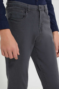 Redtag-Grey-Jean-Jeans-Slim-Fit-Senior-Boys-9 to 14 Years