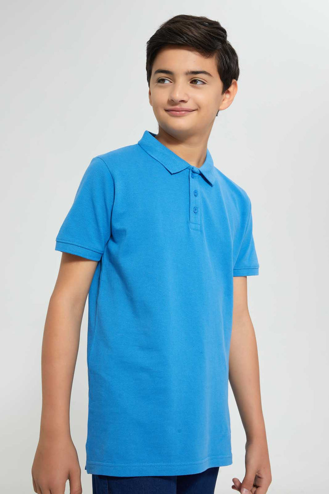 Redtag-Sky-Blue-Basic-Polo-Polo-Shirts-Senior-Boys-9 to 14 Years