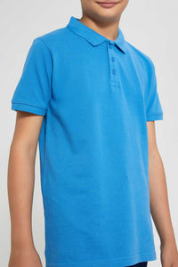 Redtag-Sky-Blue-Basic-Polo-Polo-Shirts-Senior-Boys-9 to 14 Years