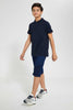 Redtag-Navy-Basic-Polo-Polo-Shirts-Senior-Boys-9 to 14 Years