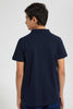 Redtag-Navy-Basic-Polo-Polo-Shirts-Senior-Boys-9 to 14 Years
